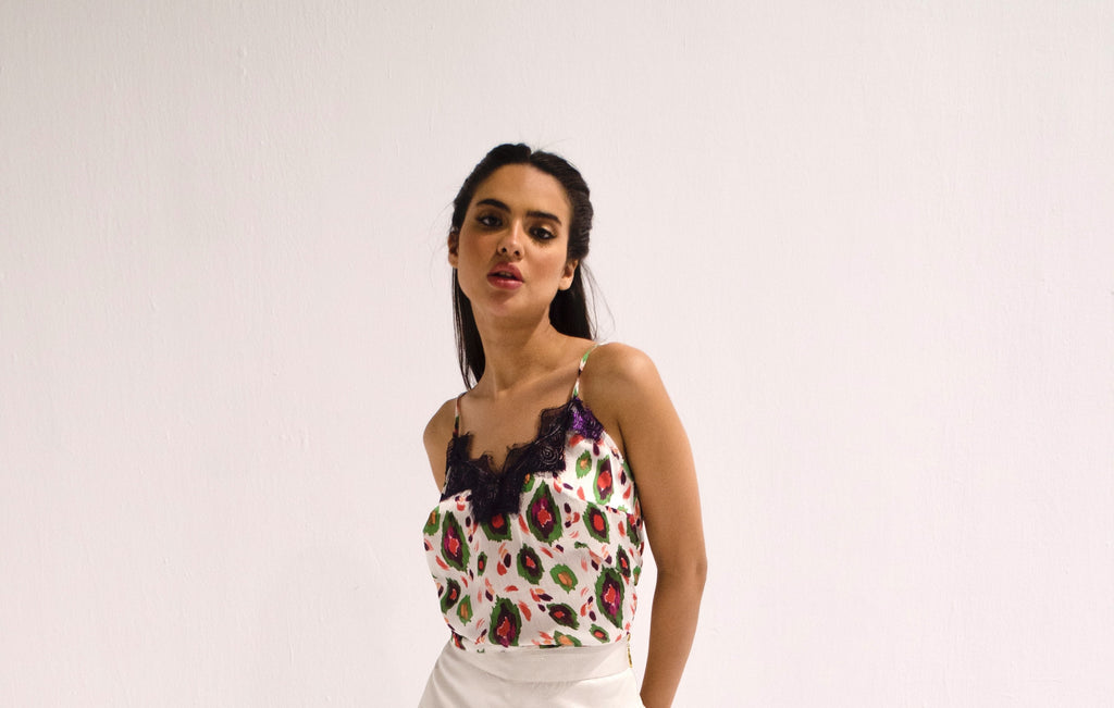 Printed Satin Top