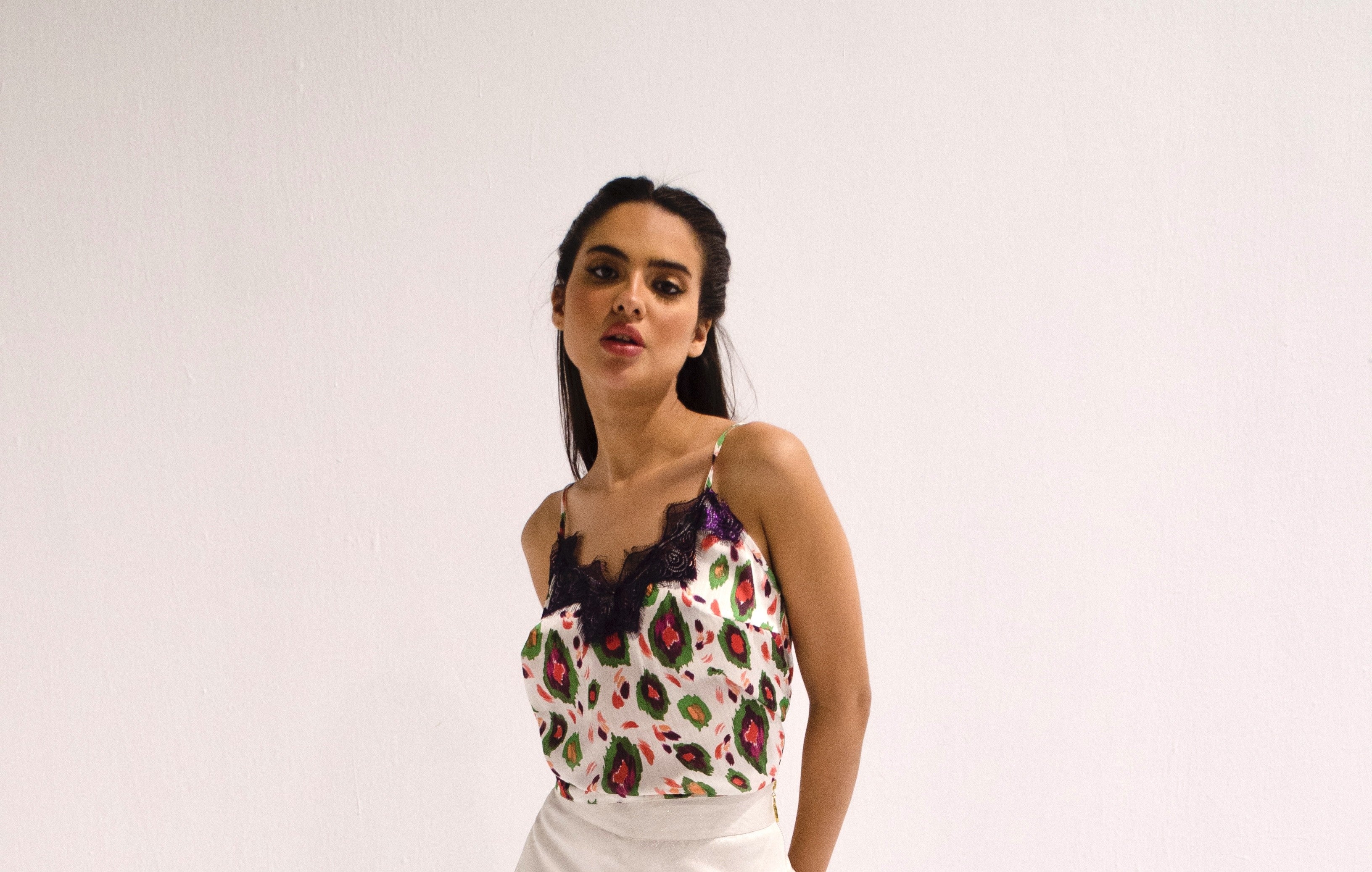 Printed Satin Top