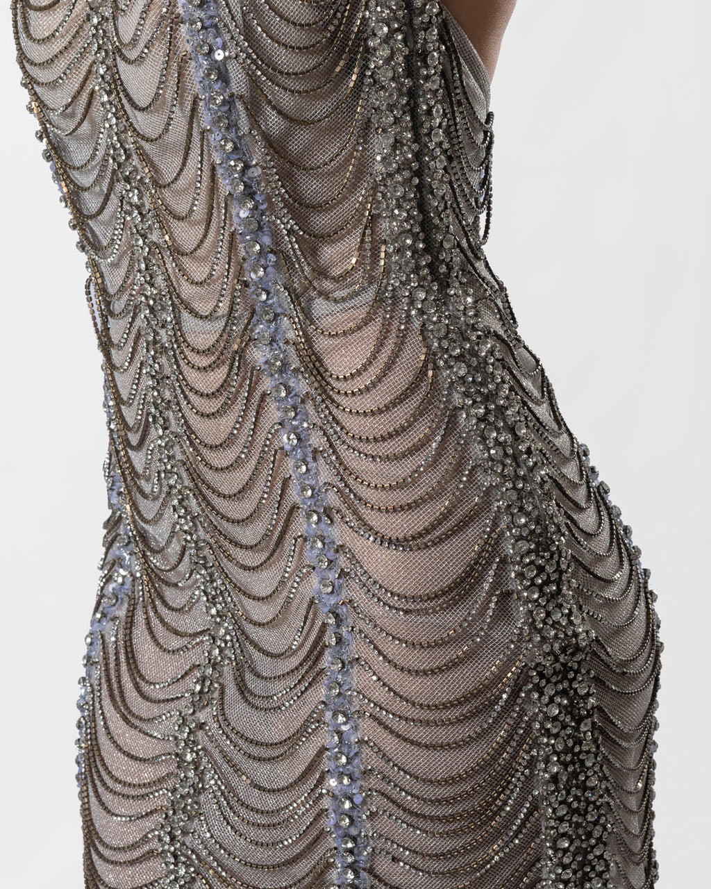 Dazzling Silver Wave Dress