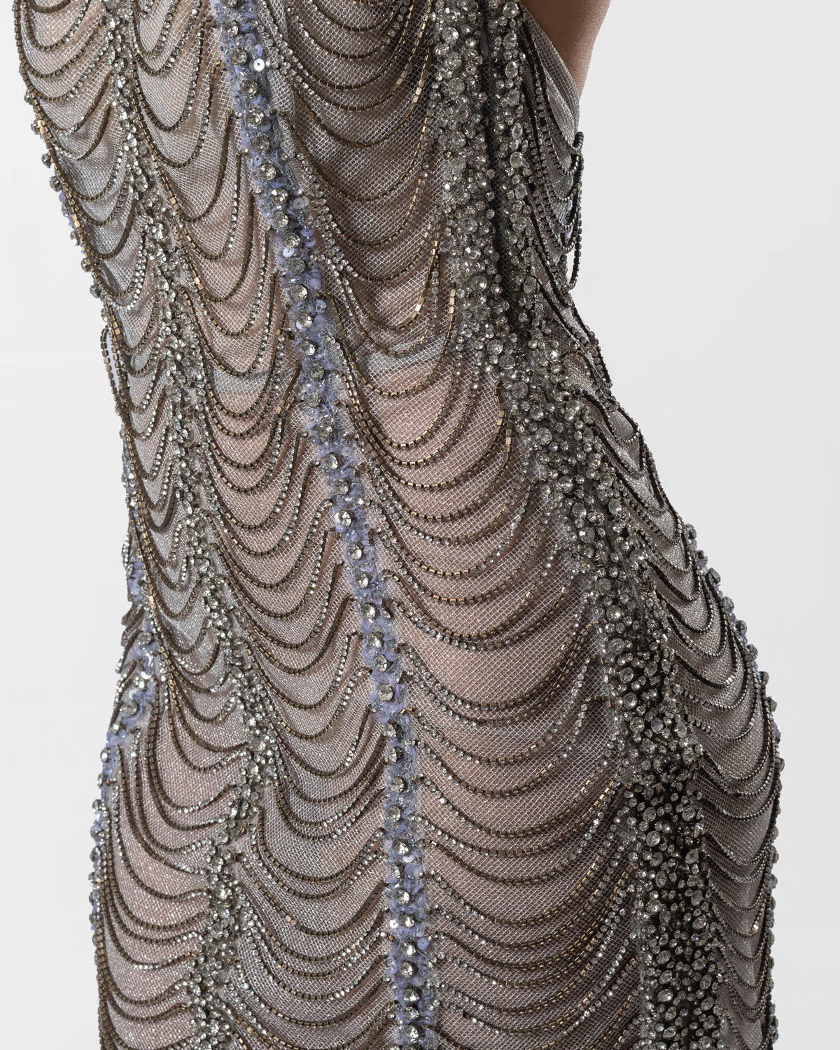 Dazzling Silver Wave Dress
