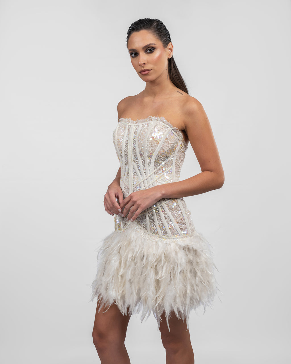 Lustrous Pearl White Dress