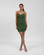 Emerald Spark Sequin Mini Dress