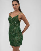 Emerald Spark Sequin Mini Dress