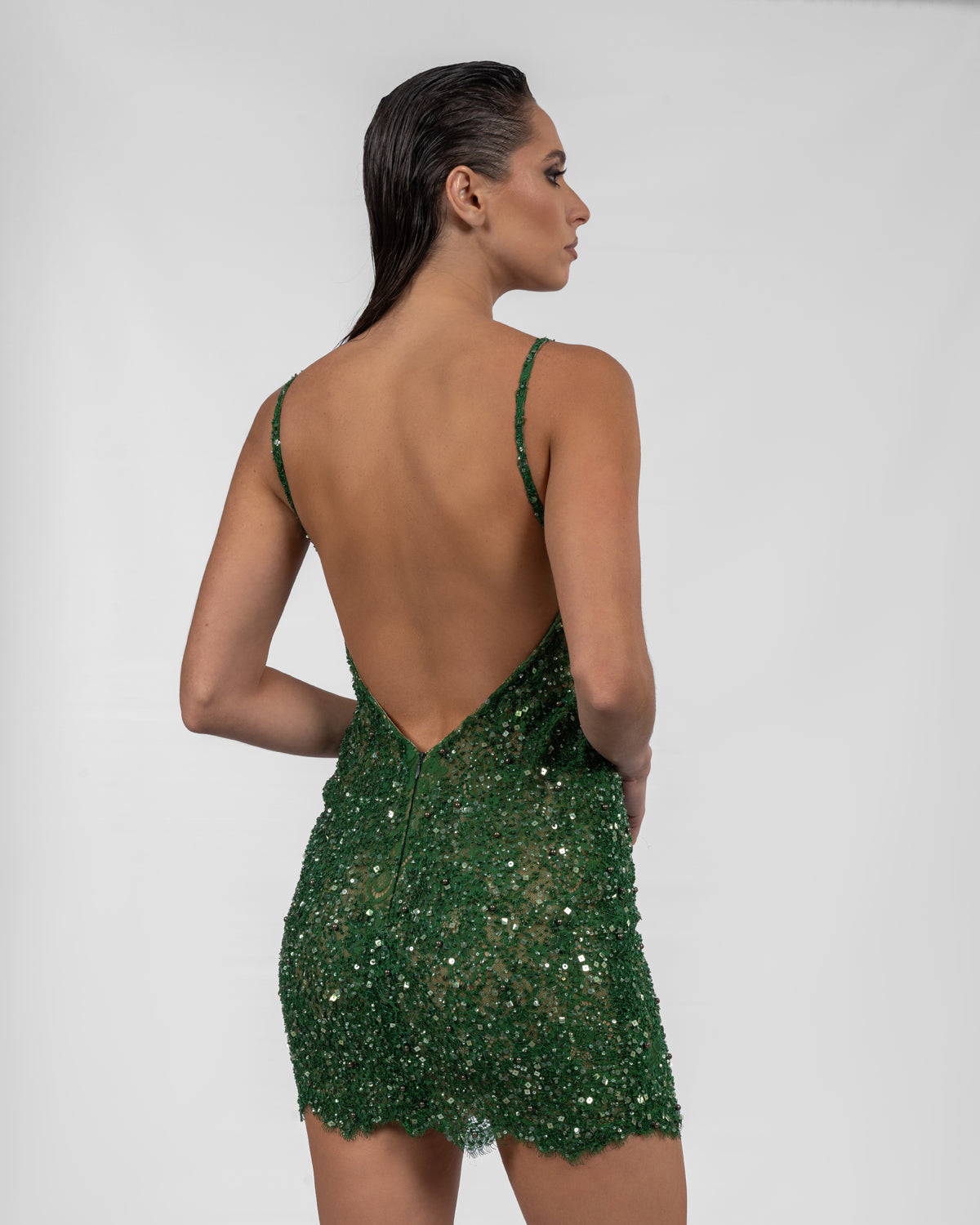 Emerald Spark Sequin Mini Dress
