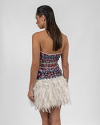 Luxurious Multi-colored Feathered Dress