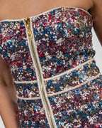 Luxurious Multi-colored Feathered Dress