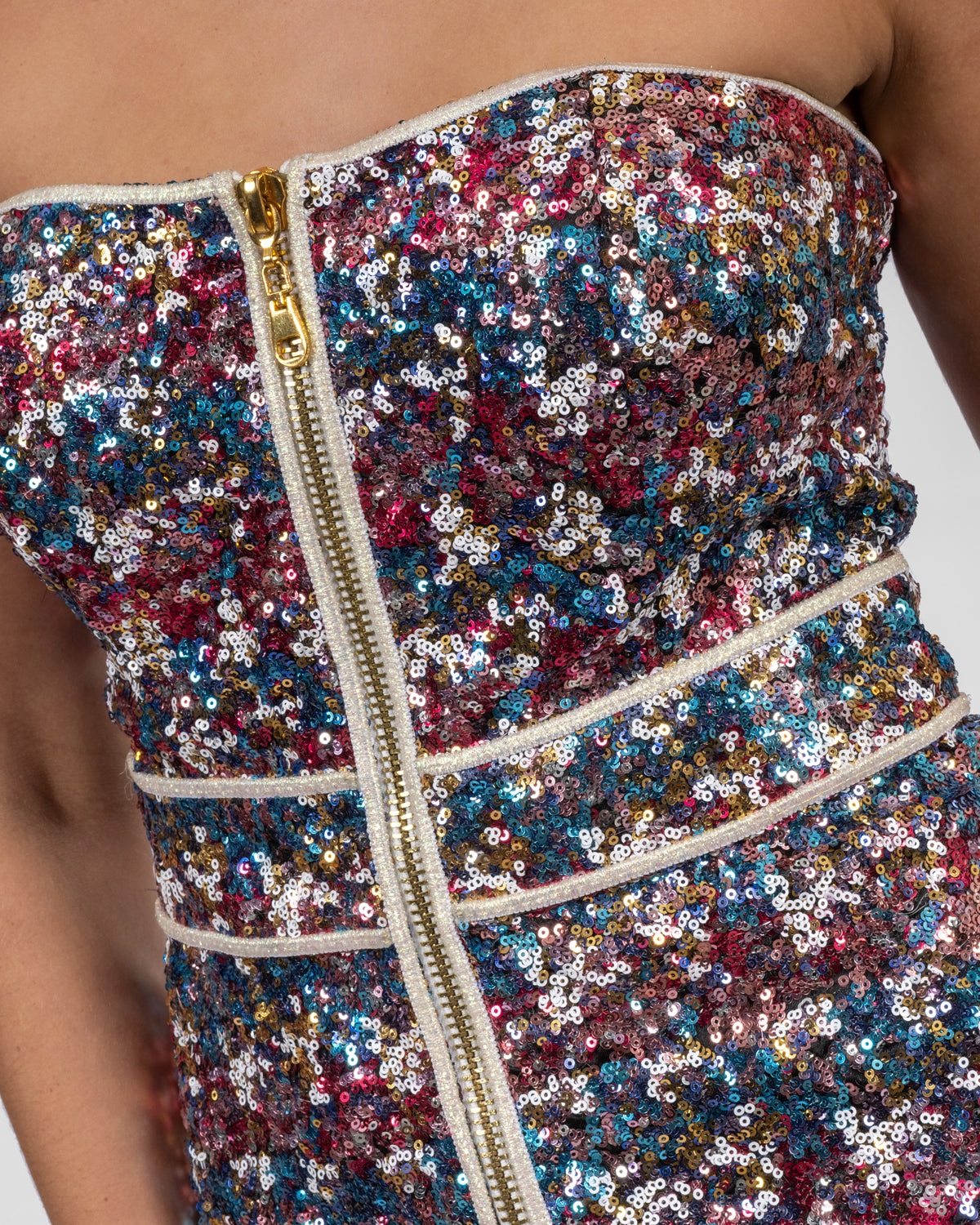Luxurious Multi-colored Feathered Dress