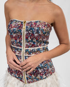 Luxurious Multi-colored Feathered Dress