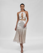 Opulent Pearl White Sequin Dress