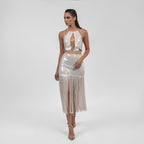 Opulent Pearl White Sequin Dress