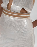 Opulent Pearl White Sequin Dress