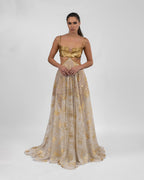 Striking Gold Backless Dress