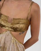 Striking Gold Backless Dress