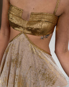 Striking Gold Backless Dress