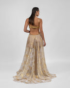 Striking Gold Backless Dress