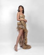 Graceful Gold Asymmetrical Dress