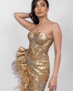 Graceful Gold Asymmetrical Dress