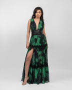 Sophisticated Green Black Dress