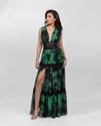 Sophisticated Green Black Dress