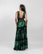 Sophisticated Green Black Dress