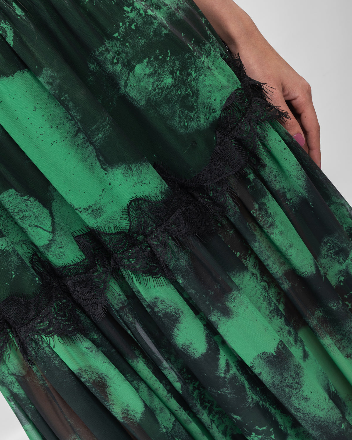Sophisticated Green Black Dress
