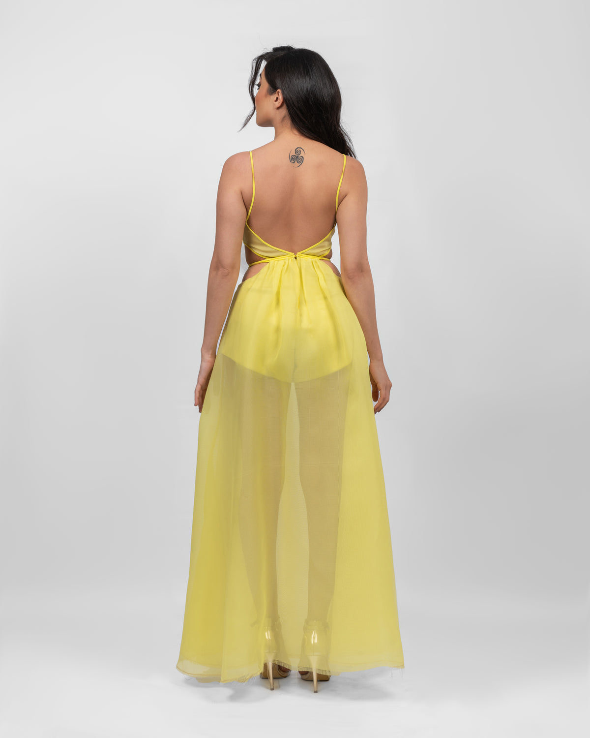 Exquisite Yellow Cutout Dress