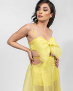 Exquisite Yellow Cutout Dress
