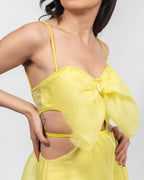Exquisite Yellow Cutout Dress