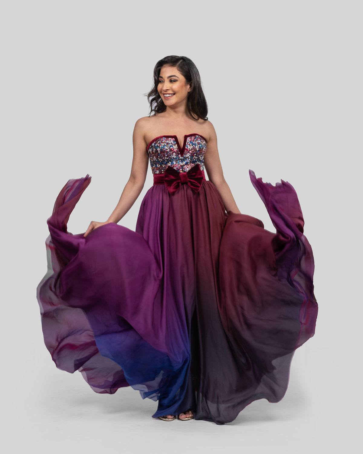 Striking Ombre Sequin Dress