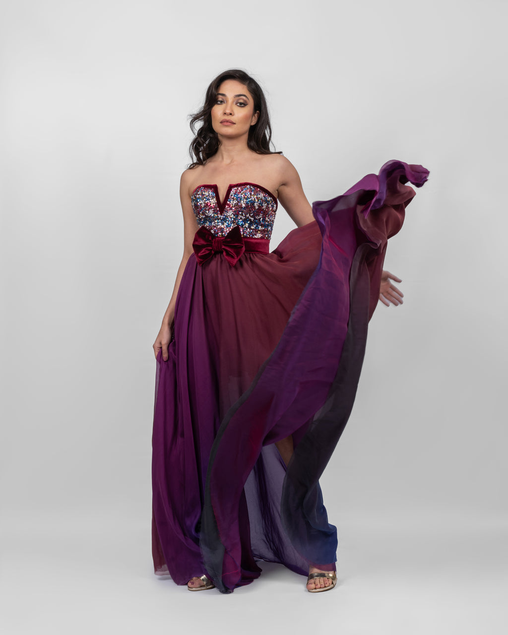 Striking Ombre Sequin Dress