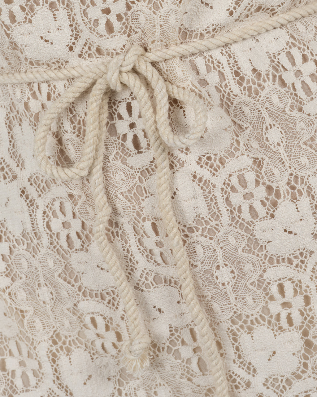Refined Off-White Guipure Mini Dress