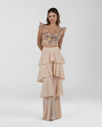 Playful Floral Sequin Bustier Top