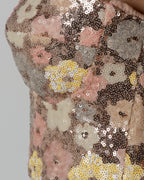 Playful Floral Sequin Bustier Top