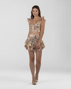 Playful Floral Pastel Sequin Skirt