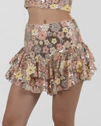 Playful Floral Pastel Sequin Skirt