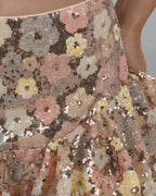 Playful Floral Pastel Sequin Skirt