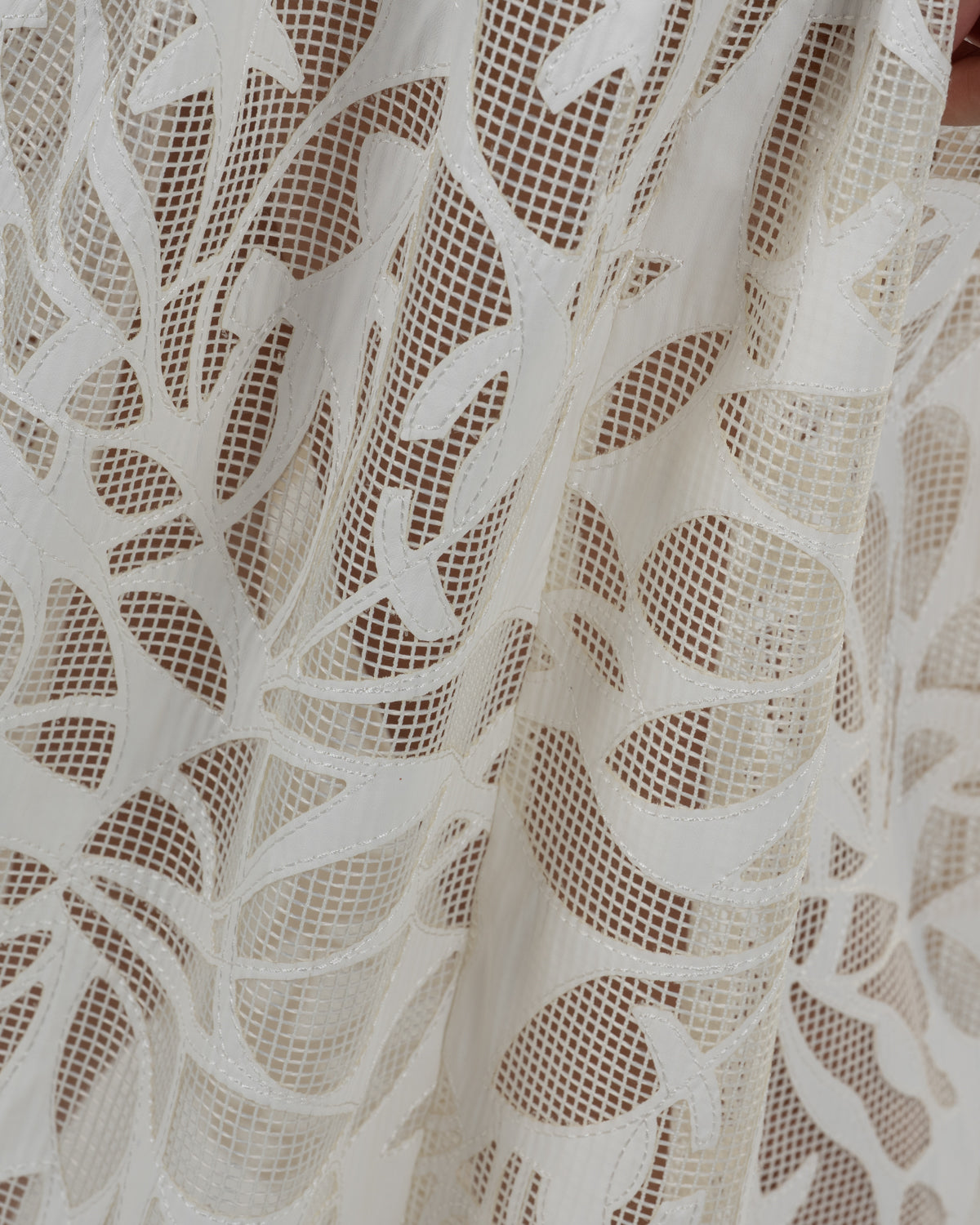 Refined White Brocade Maxi Dress