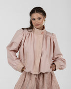Refined Powder Pink Balloon Turtleneck Jacket