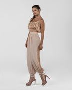 Chic Pink Bubble-Leg Pants