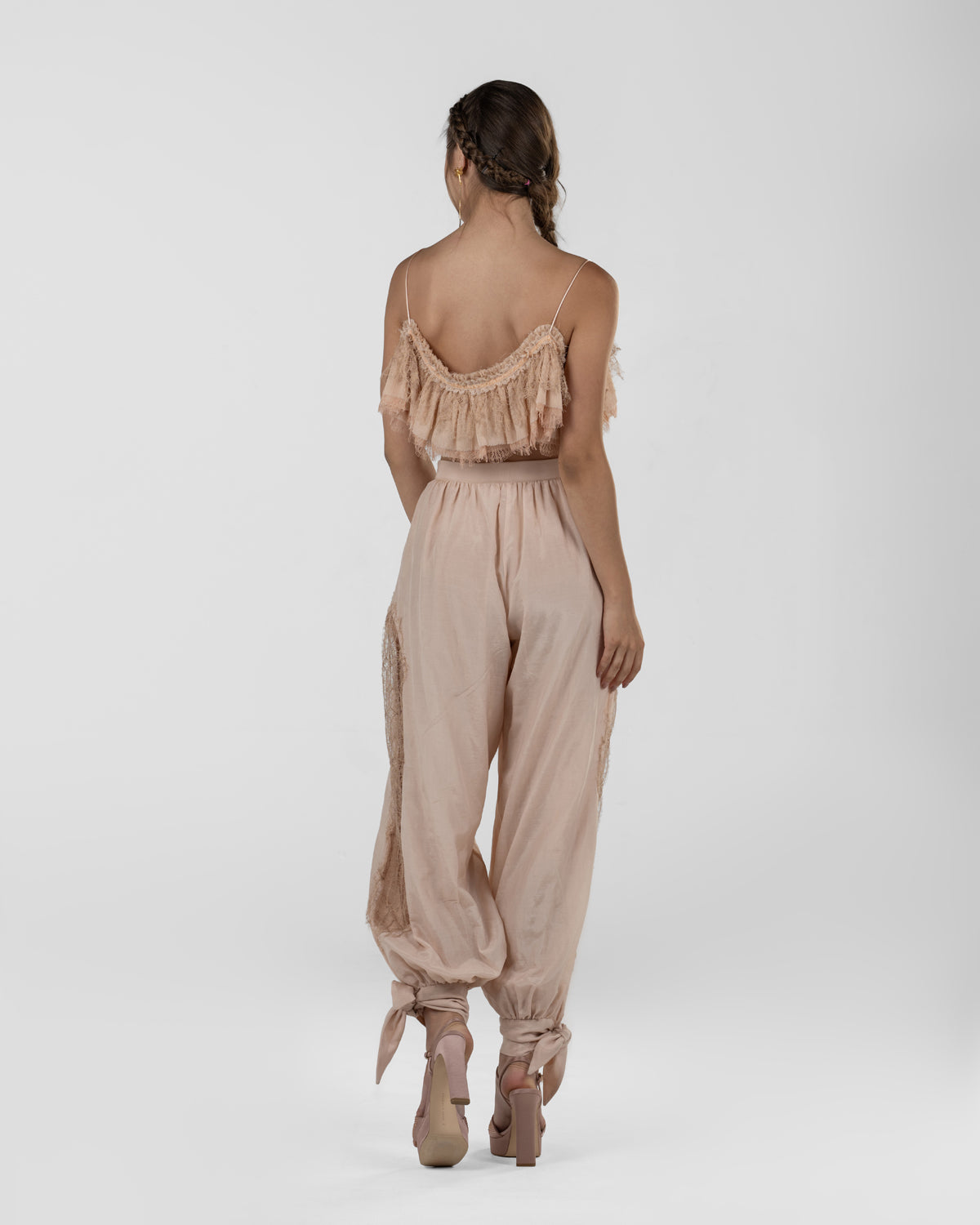 Chic Pink Bubble-Leg Pants