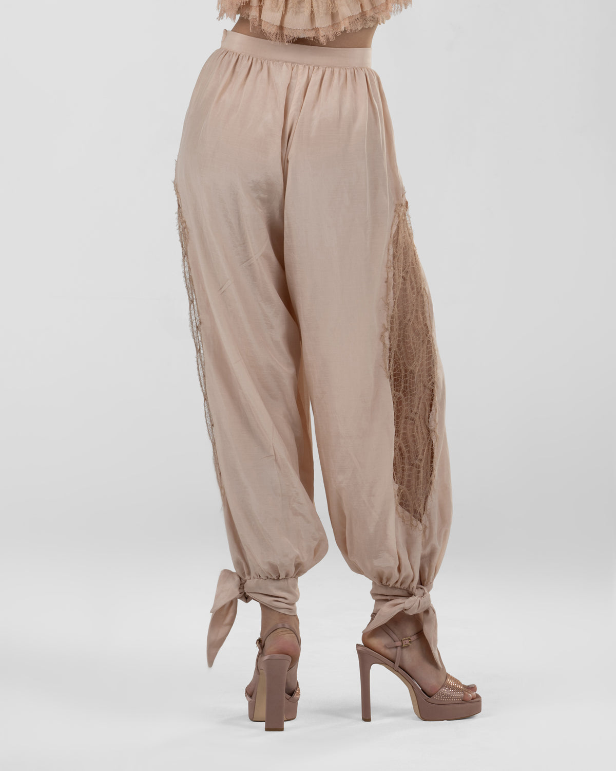 Chic Pink Bubble-Leg Pants