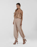 Chic Pink Bubble-Leg Pants