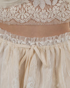 Refined Ivory Patchwork Balloon Shorts