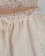 Refined Ivory Patchwork Balloon Shorts