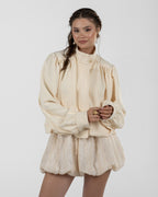 Refined Off-White Balloon Turtleneck Jacket