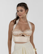 Chic Light Peach Organza Top