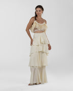 Delicate Cream Ruffled Crop Top