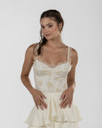 Delicate Off-White Bustier Corset Top