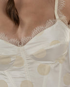Delicate Off-White Bustier Corset Top