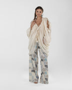 Playful Off-White Printed Wide-Leg Pants